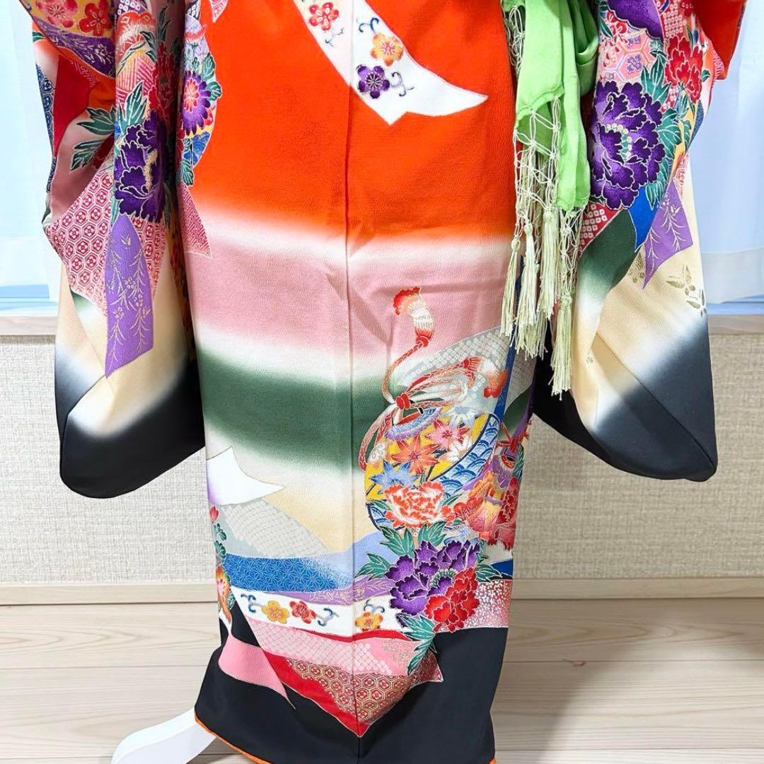 七五三 7歳 着物 長襦袢 作り帯 はこせこセット フルセット レトロ