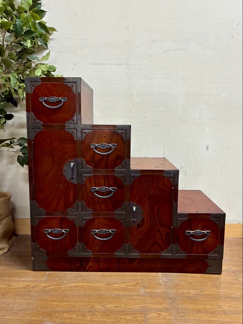 管462☆民芸家具☆時代箪笥☆階段箪笥