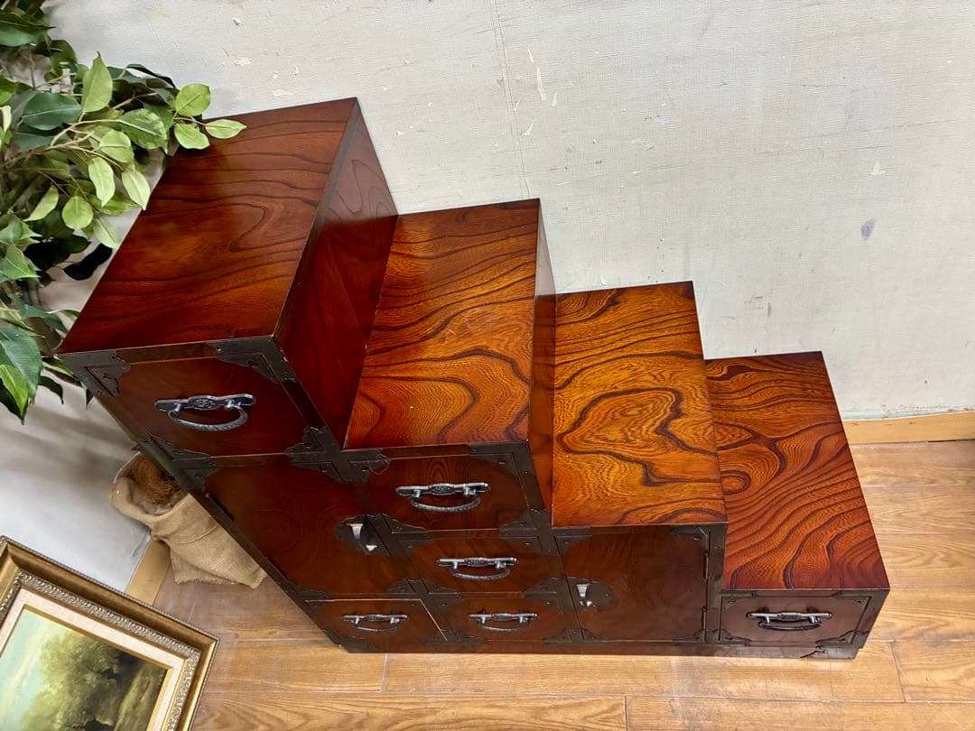 管462☆民芸家具☆時代箪笥☆階段箪笥