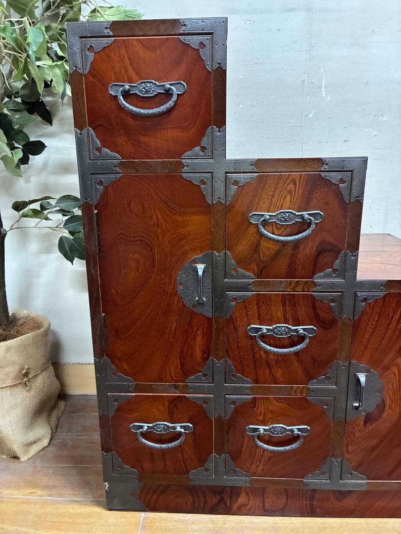 管462☆民芸家具☆時代箪笥☆階段箪笥