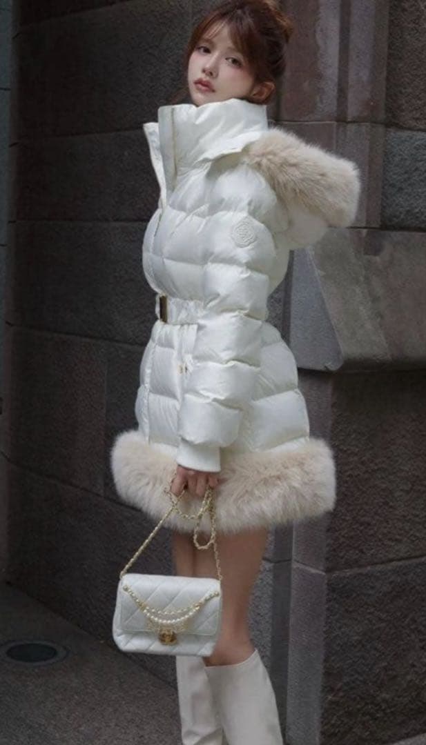 ジャケット・アウター Randy belted fur padded jacket