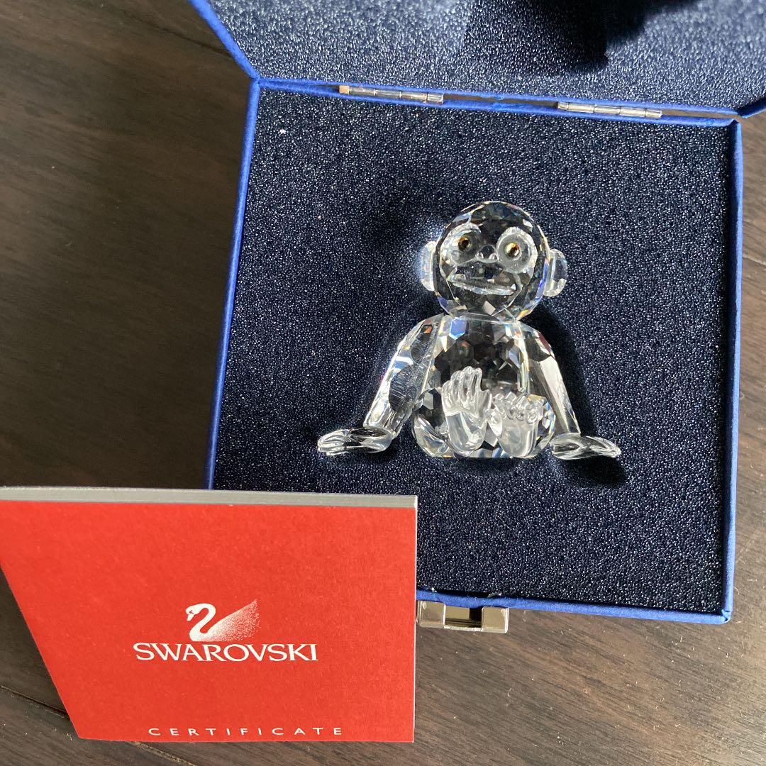 【プレゼントにオススメ】スワロフスキーのクリスタル　チンパンジー　専用ケースつき