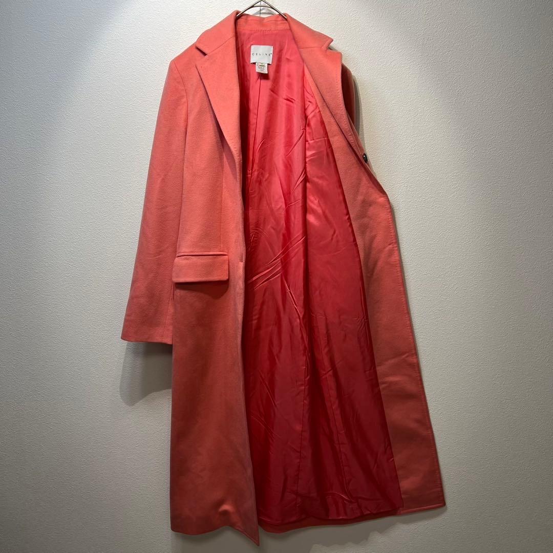 希少 CELINE マイケルコース期 上質 カシミヤ シルク チェスターコート