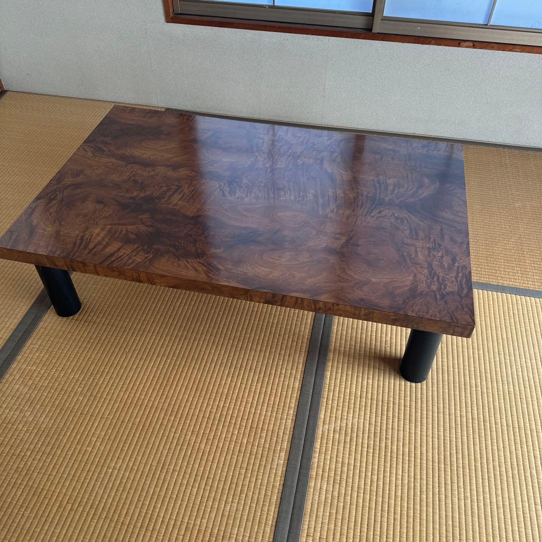 ダークブラウン木製座卓 約120cm x 75cm