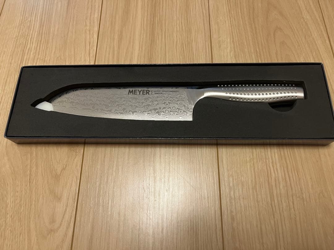 【新品】マイヤー 包丁ダマスカス三徳包丁＆ミニ三徳包丁&シャープナープラスセット