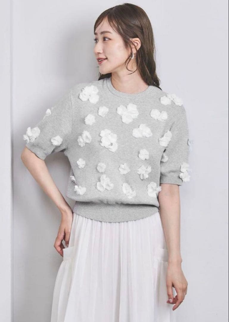 3D フラワーモチーフ ショートスリーブ ニット ユナイテッドアローズ
