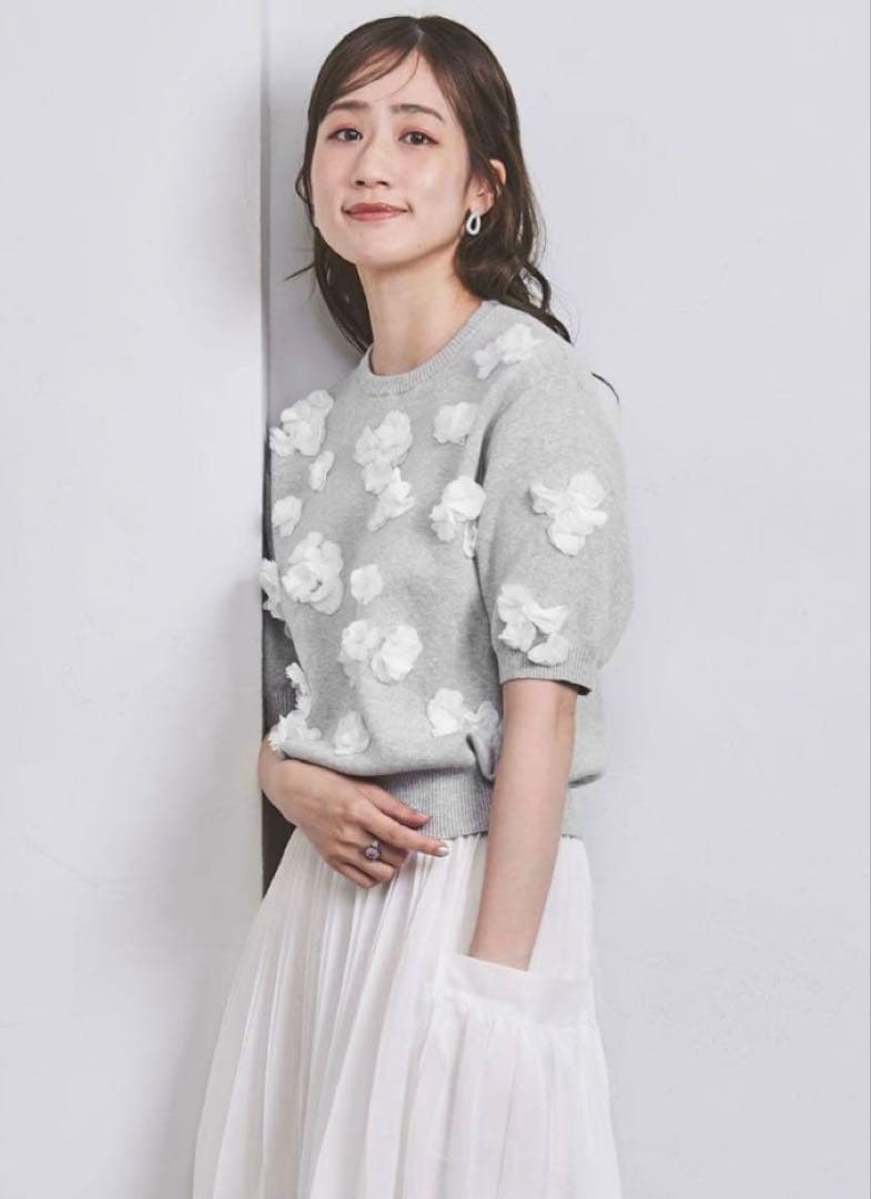 3D フラワーモチーフ ショートスリーブ ニット ユナイテッドアローズ