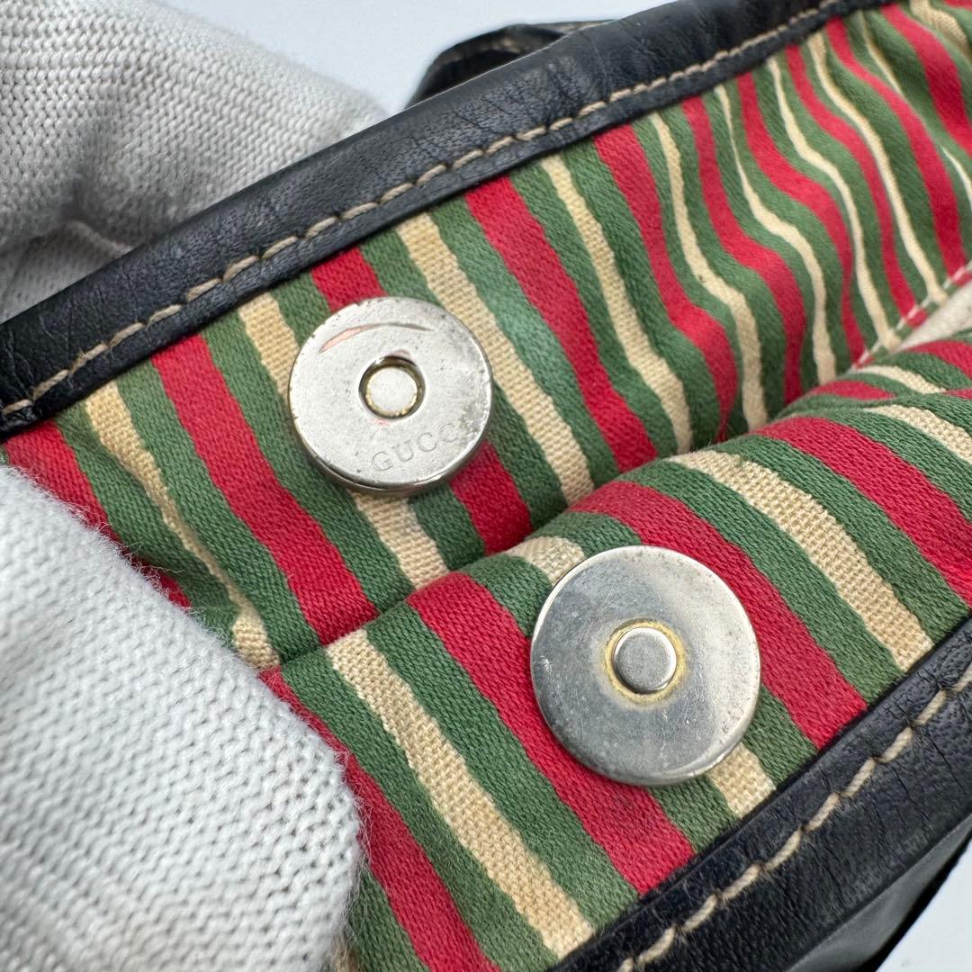 GUCCI グッチ ニューブリット レザー トートバッグ ショルダーバッグ 黒