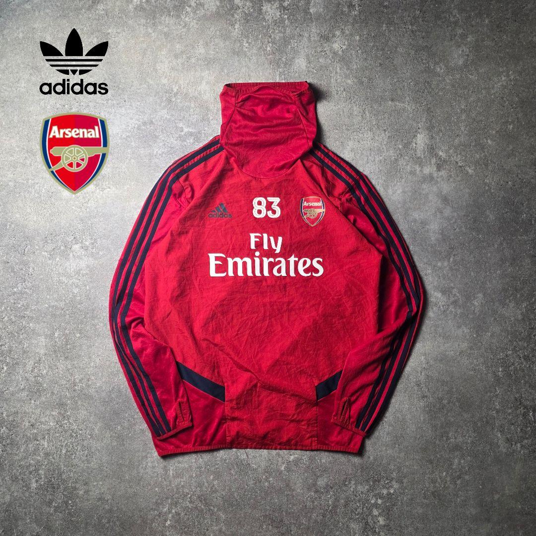 激レアadidasアディダスアーセナルトレーニングトップサッカーシャツ赤2XO