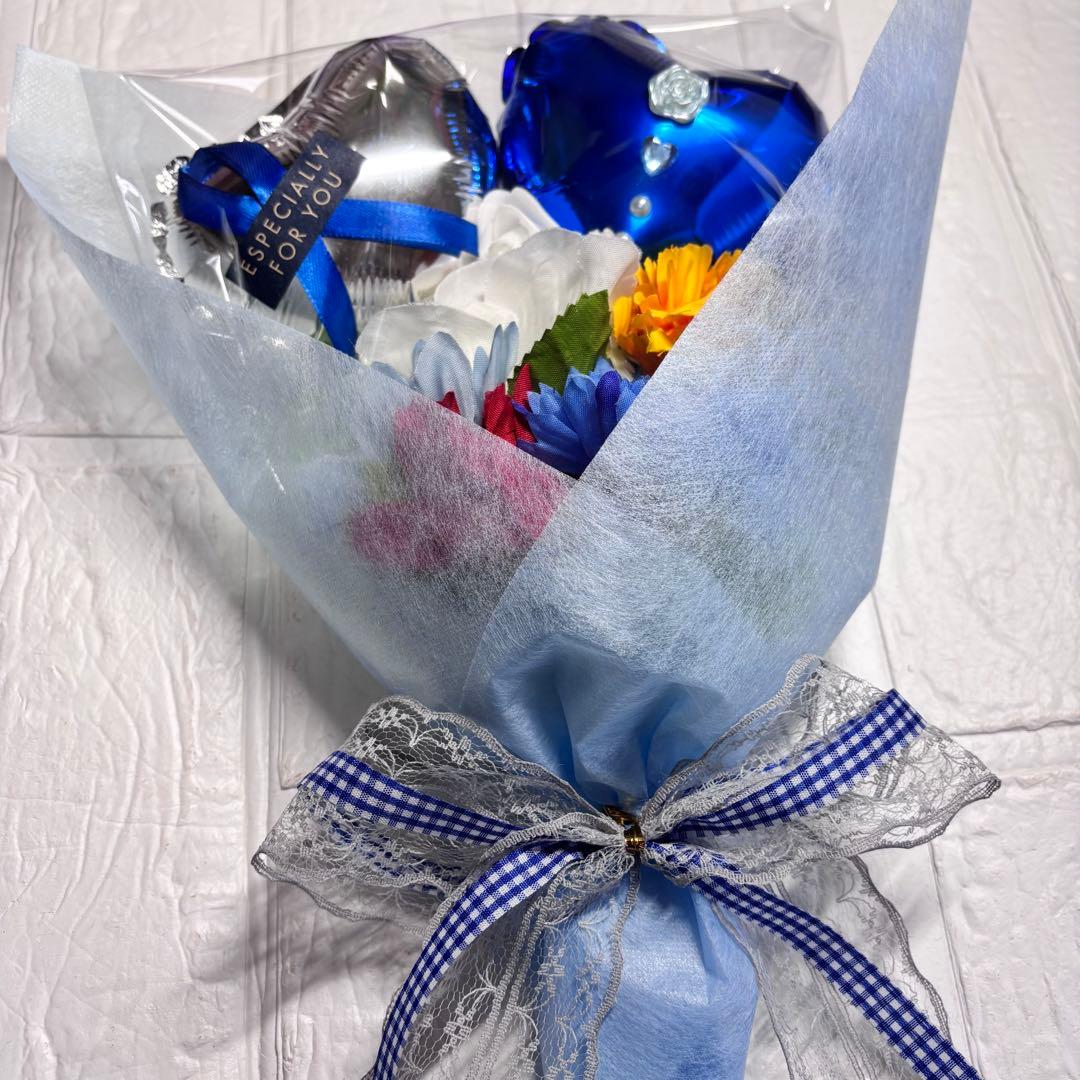 バルーンブーケ 名入れ プチギフト 卒業 卒園 結婚式 お祝い 花束 4個+1