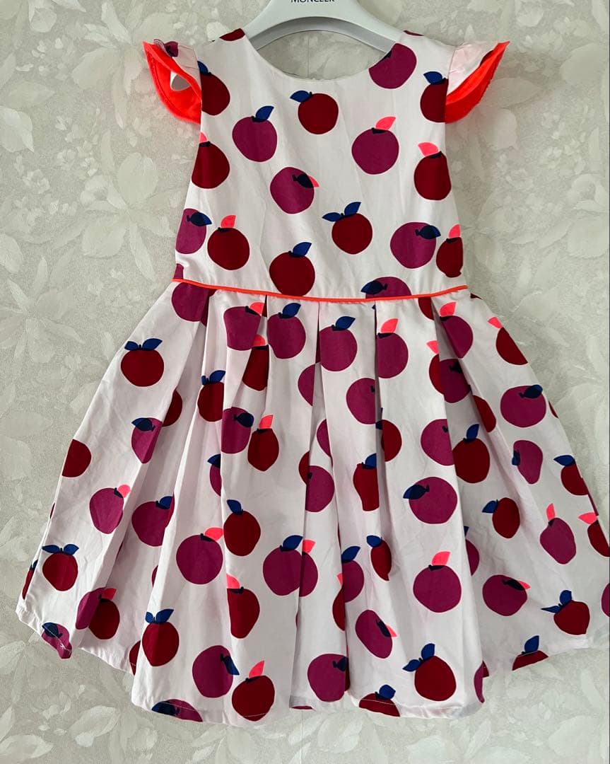 JACADI♡ りんご柄　肩フリル　ワンピース