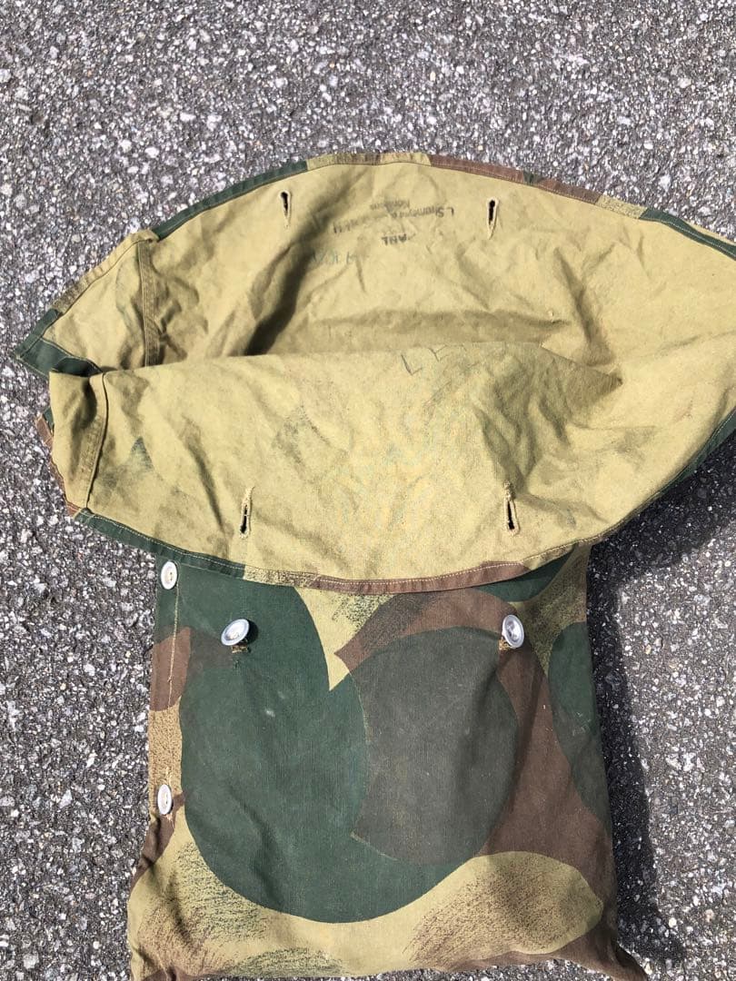 希少 ベルギー軍 ブラッシュストロークカモ パップテント 軍幕 シェルターハーフ