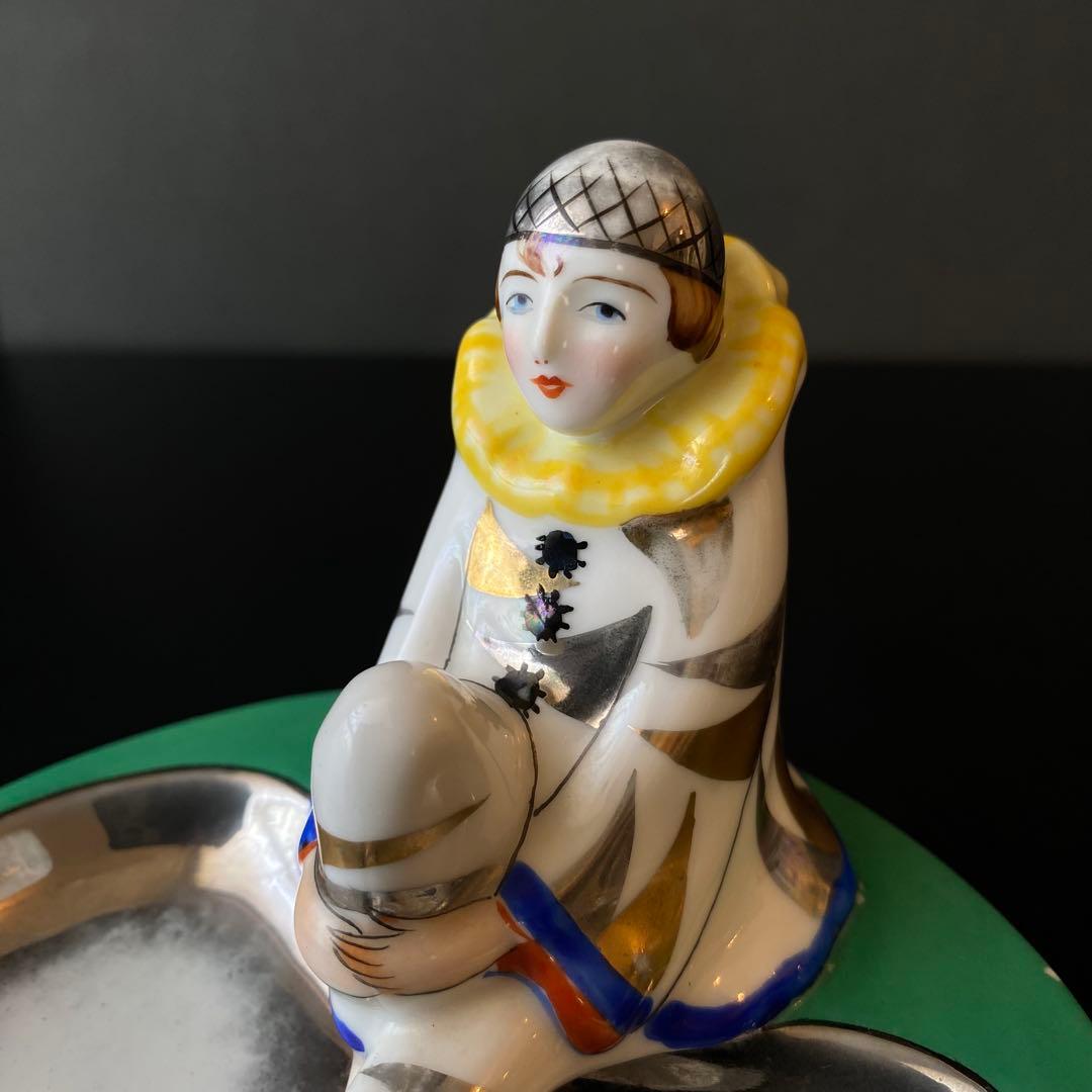 オールドノリタケ　ピエロ　アッシュトレイ　ピントレイ　アールデコ　ラスター彩