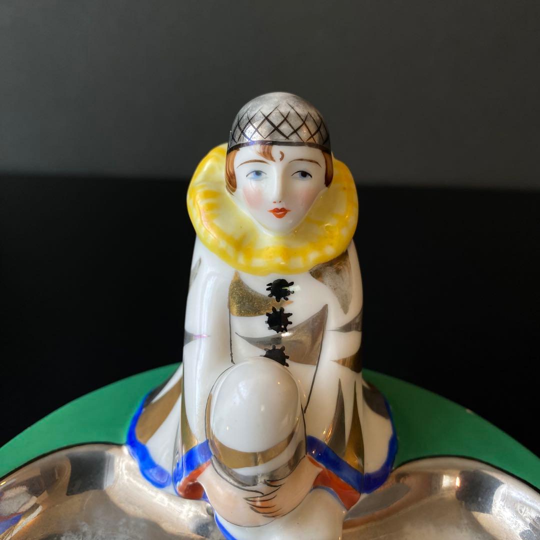 オールドノリタケ　ピエロ　アッシュトレイ　ピントレイ　アールデコ　ラスター彩