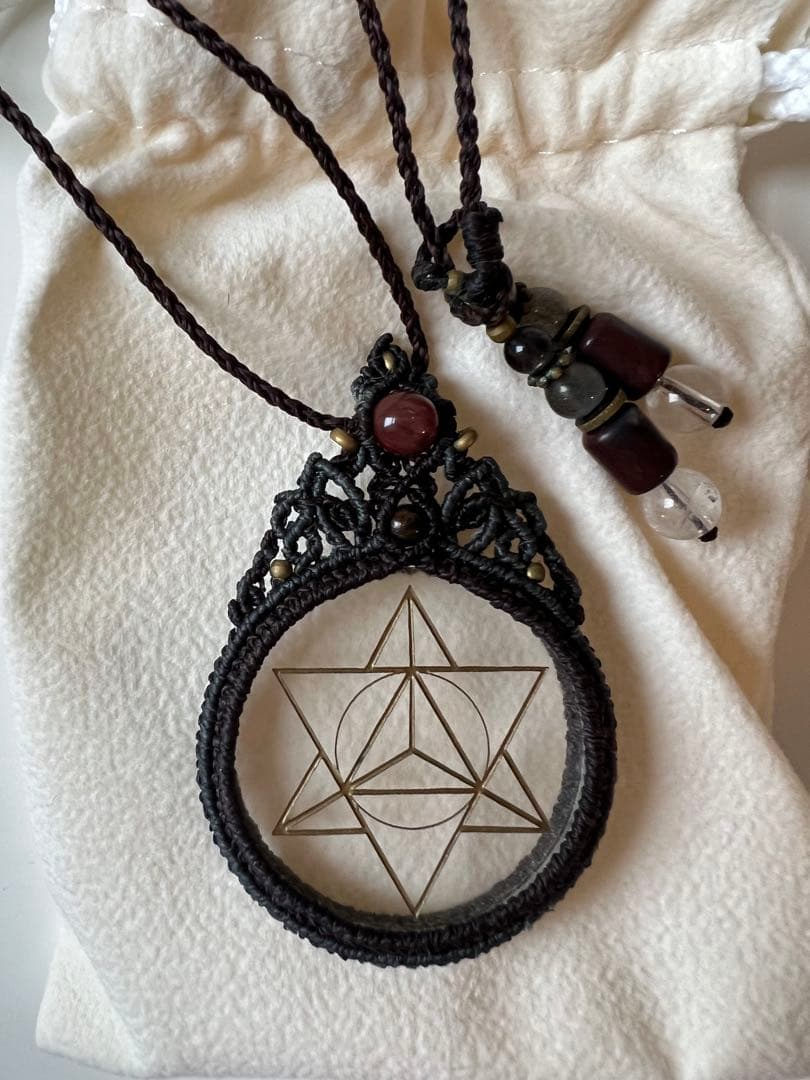 【美品】アイスクォーツ(ヒマラヤ)六芒星モチーフのネックレス