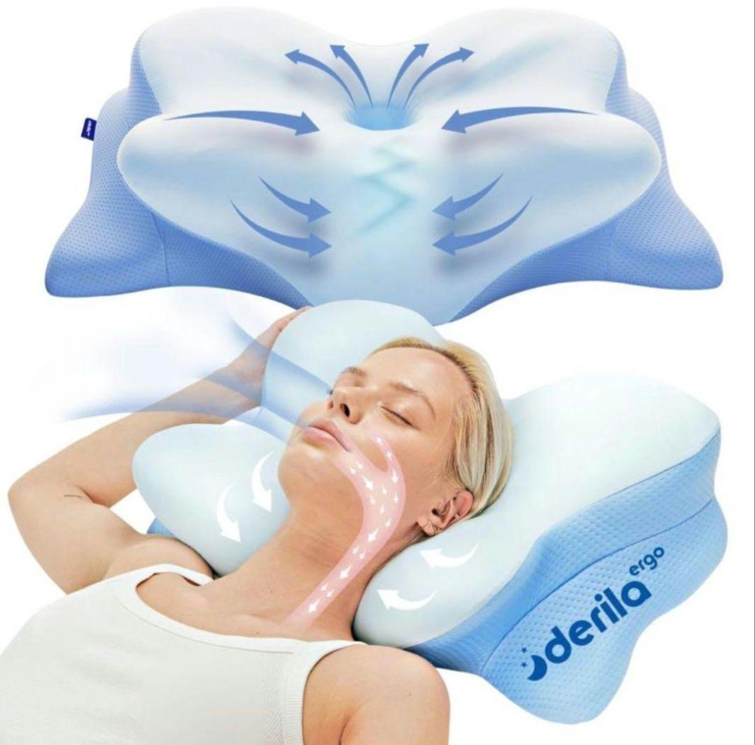 新品未使用　 Derila ドイツ製　枕　デリラ　エルゴ　新品カバー付　無呼吸に