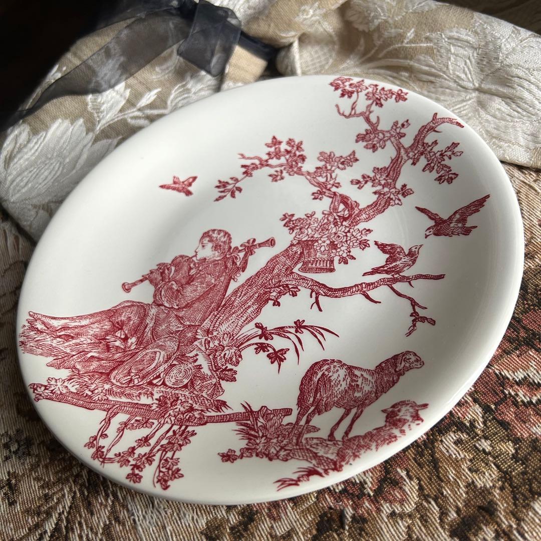 希少フランスGien【 Toile de Jouy 】トワルドジュイ プレート大