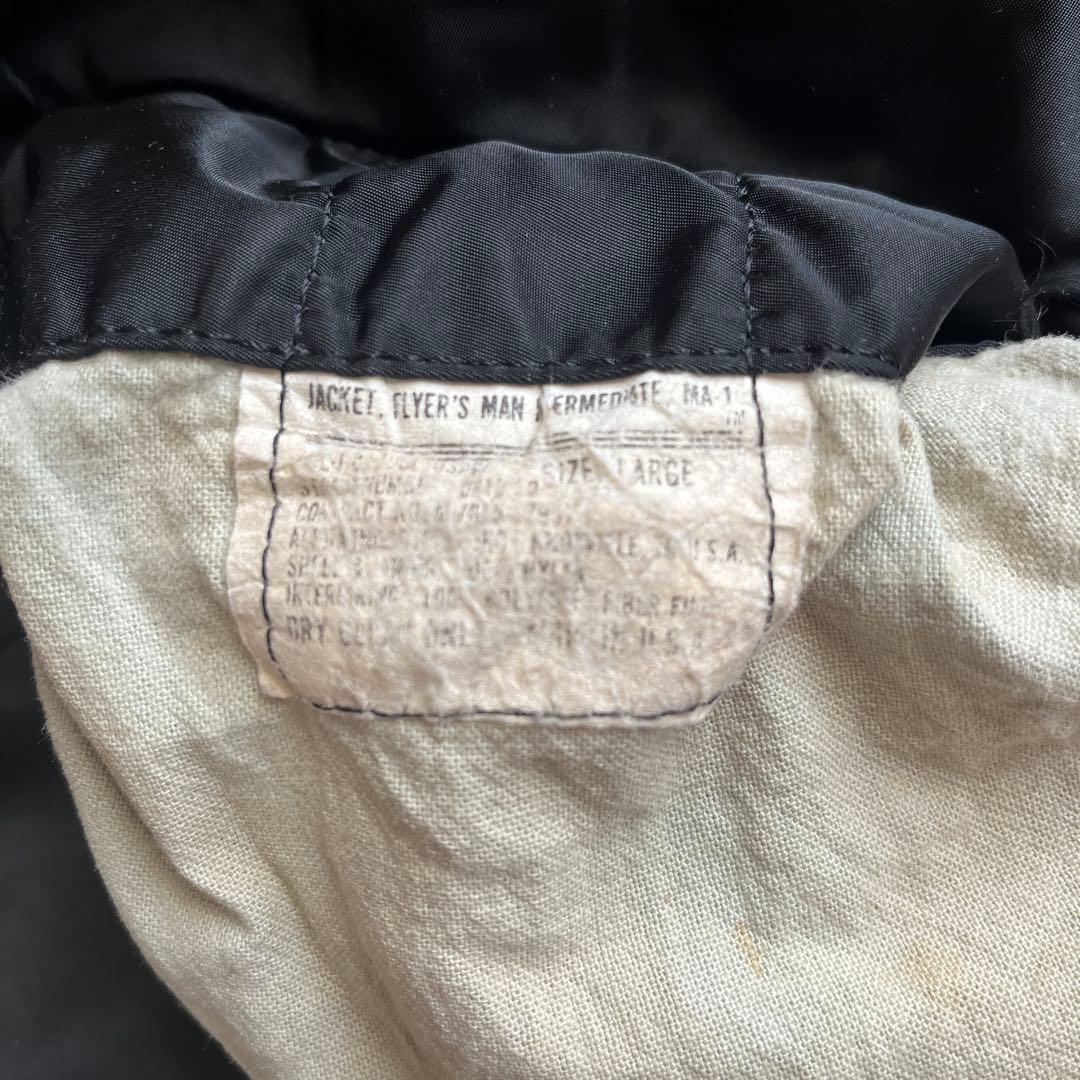 80s ビンテージ ALPHA アルファ MA-1 ブラック L アメリカ製