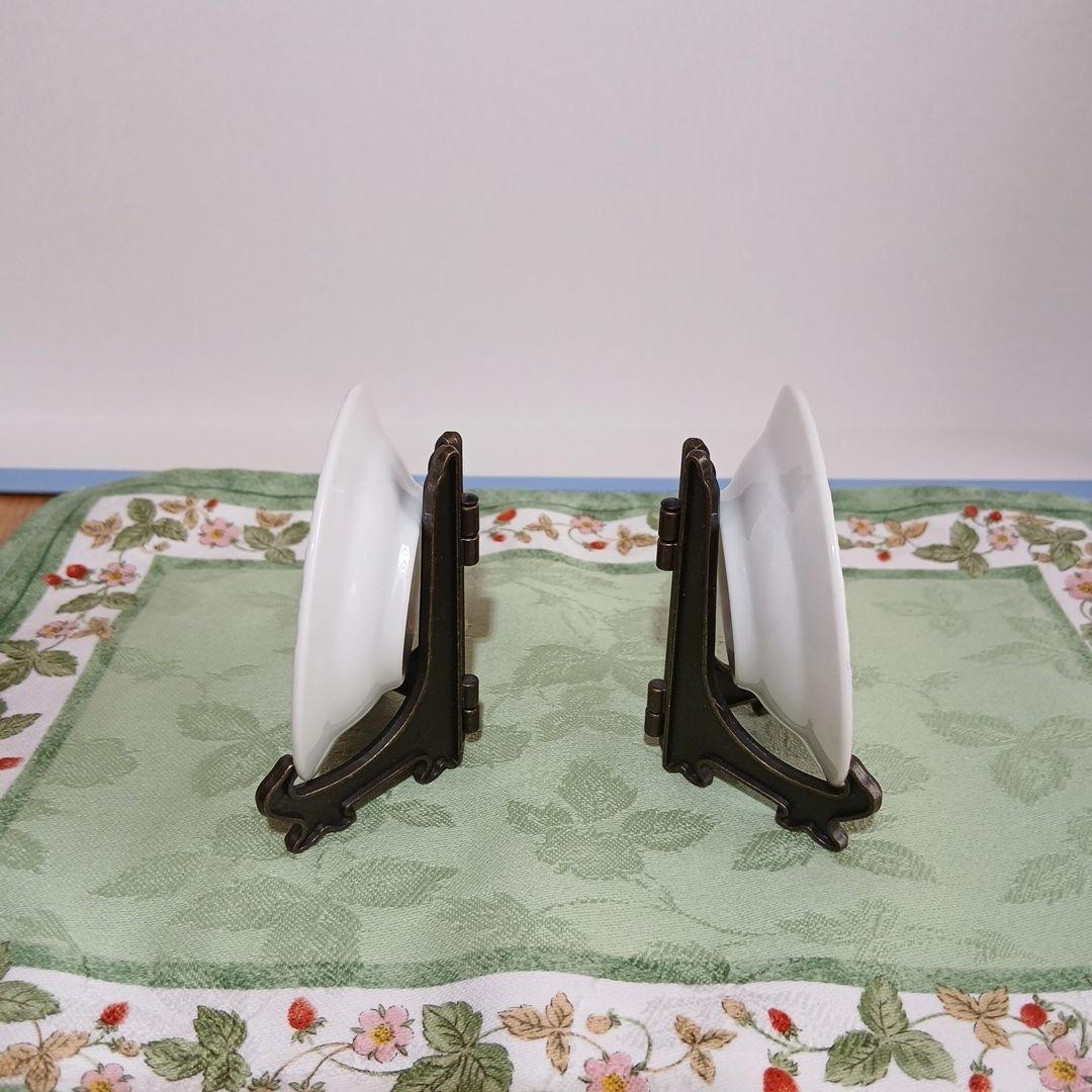 ロイヤルコペンハーゲン　ホワイトフルーテッド　ハーフレース　バタープレート　2個