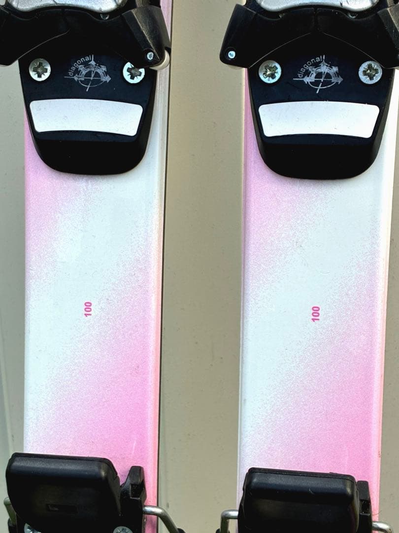 スキー板 100cm スキーブーツ24.5cm ストック 3点セット ピンク