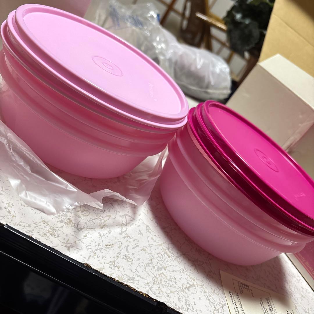 新品 箱付き タッパーウェア ハンディボール ギフト・ピンク ハンディボール×4
