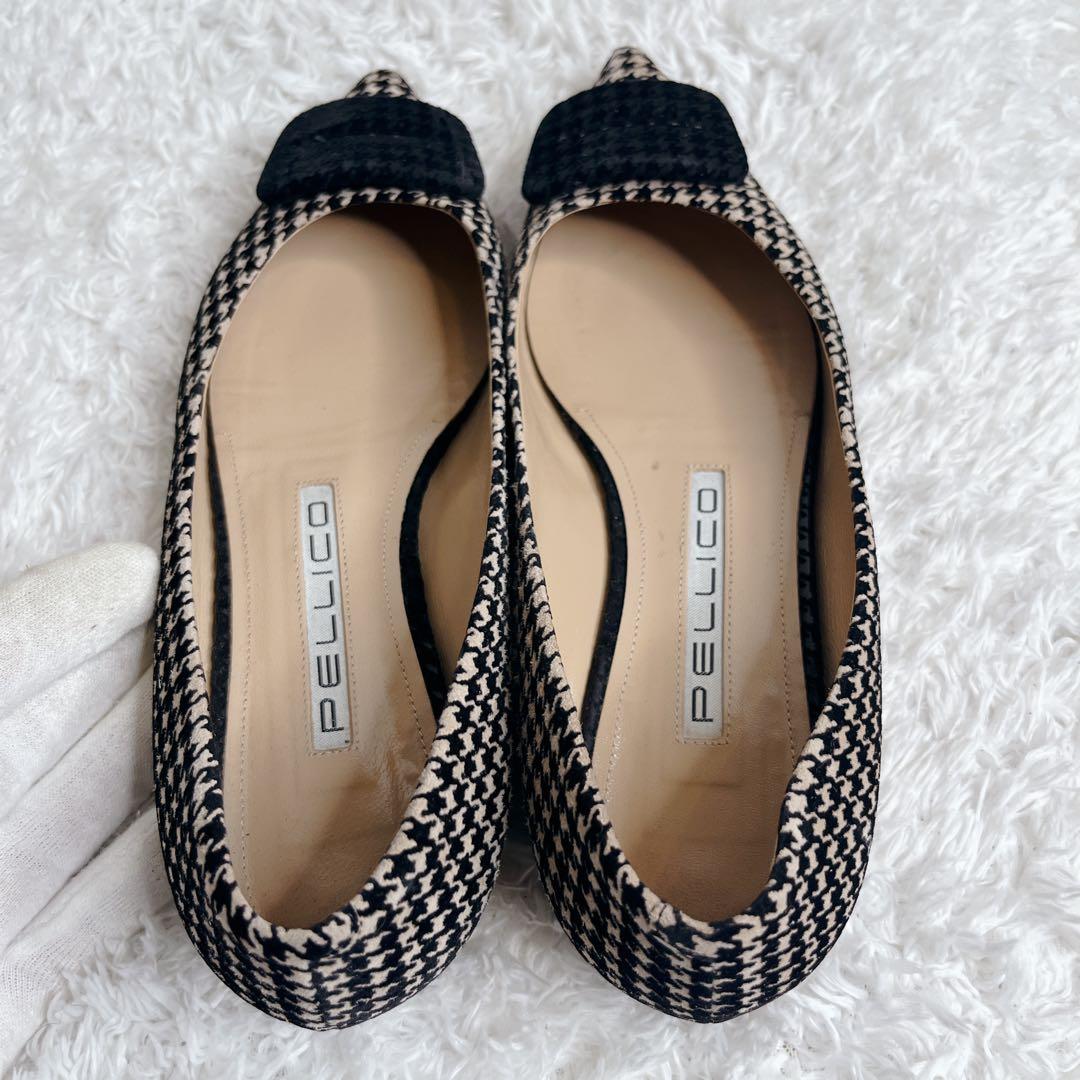 良品 ペリーコ パンプス アネッリ フィッビア 千鳥格子 フラット バックル