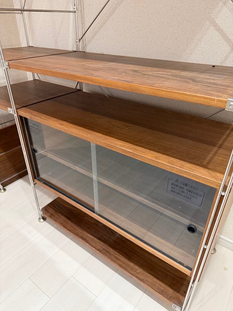 無印良品 ステンレスユニットシェルフ・大（ウォールナット）組み合わせ組立済