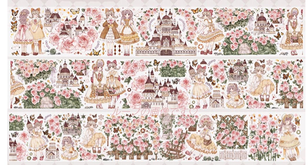 廃盤品✩J942＃玫瑰庄园物语(PET)mooka切り売り海外人物マステ女の子