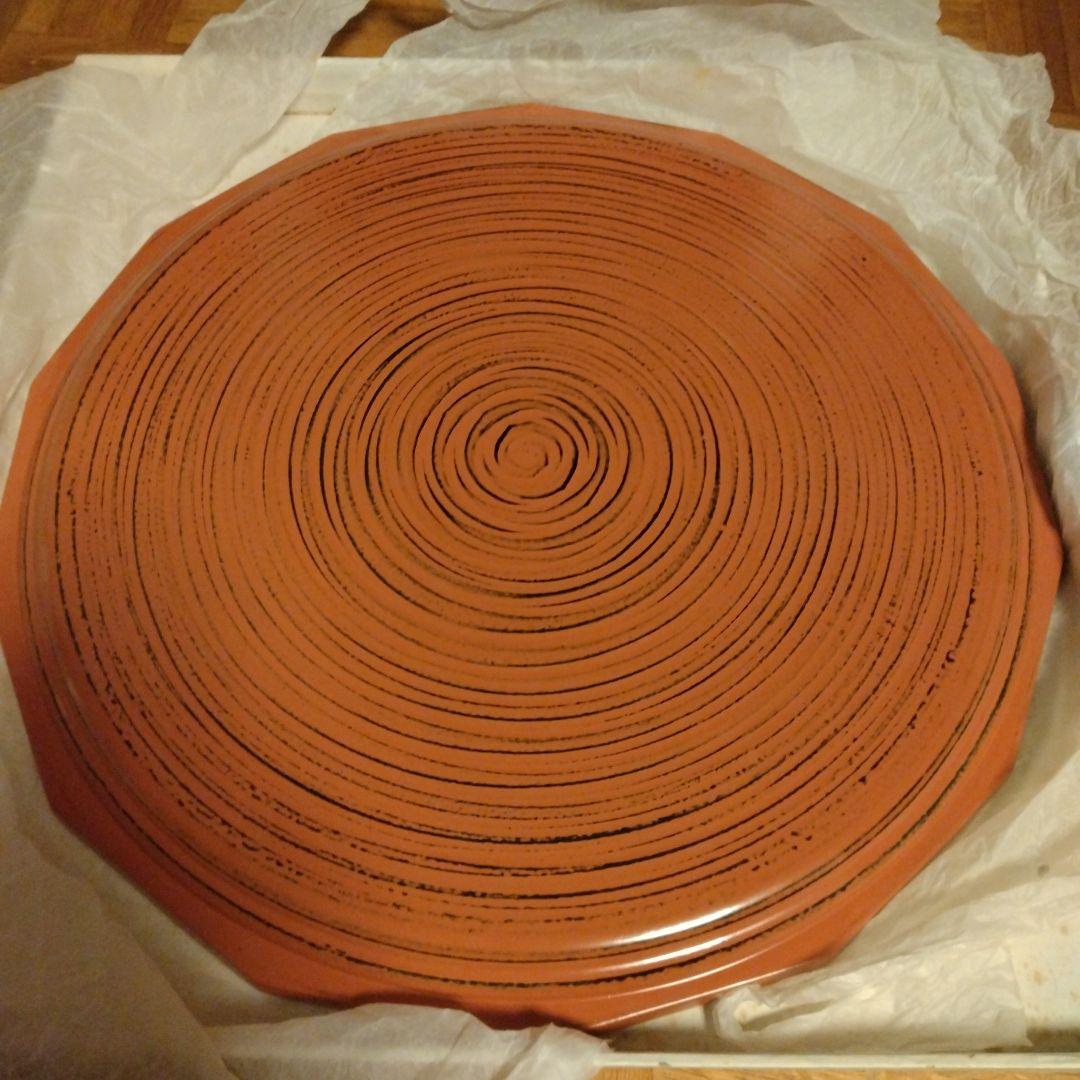 山田平安堂　宮内庁御用達　山中漆器漆器盆 約45sm