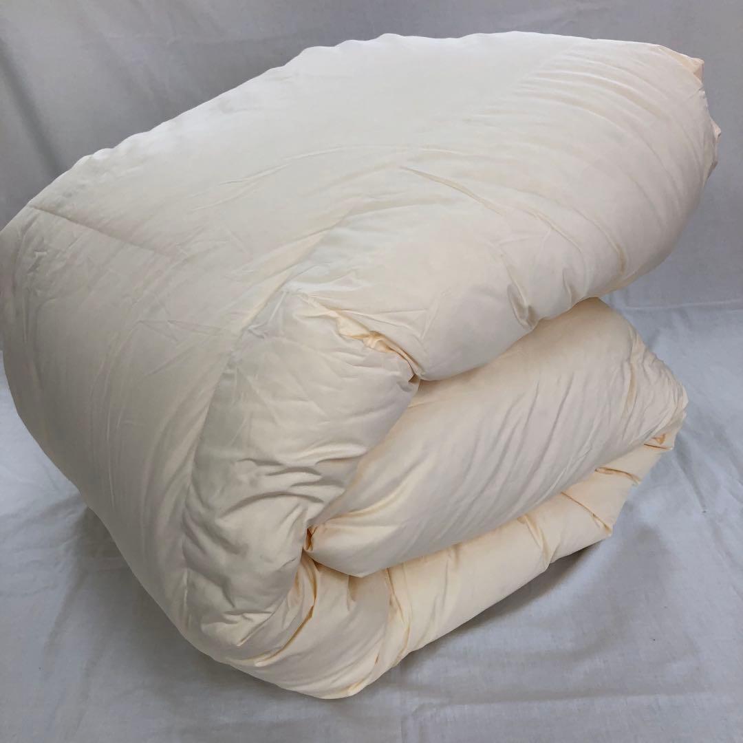 羽毛布団 クイーン クィーン ポーランド産ホワイトマザーグース 軽量生地 生成