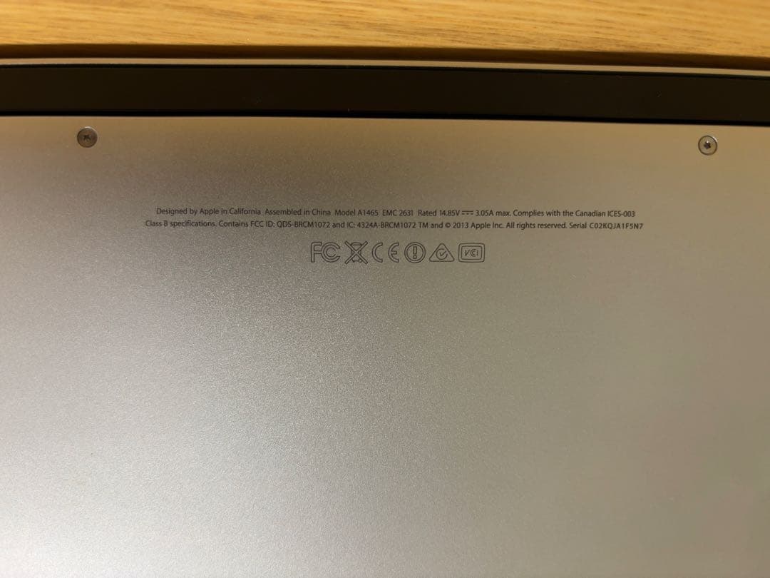 MacBook本体 MacBookAir mid2013(11inch)