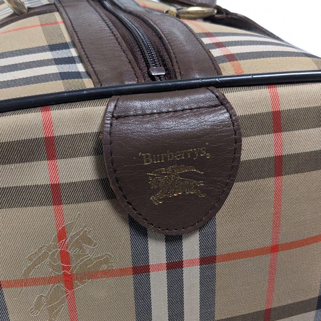 バーバリー　ボストンバッグ　ノバチェック　シャドーホース　キャンバス　旅行かばん