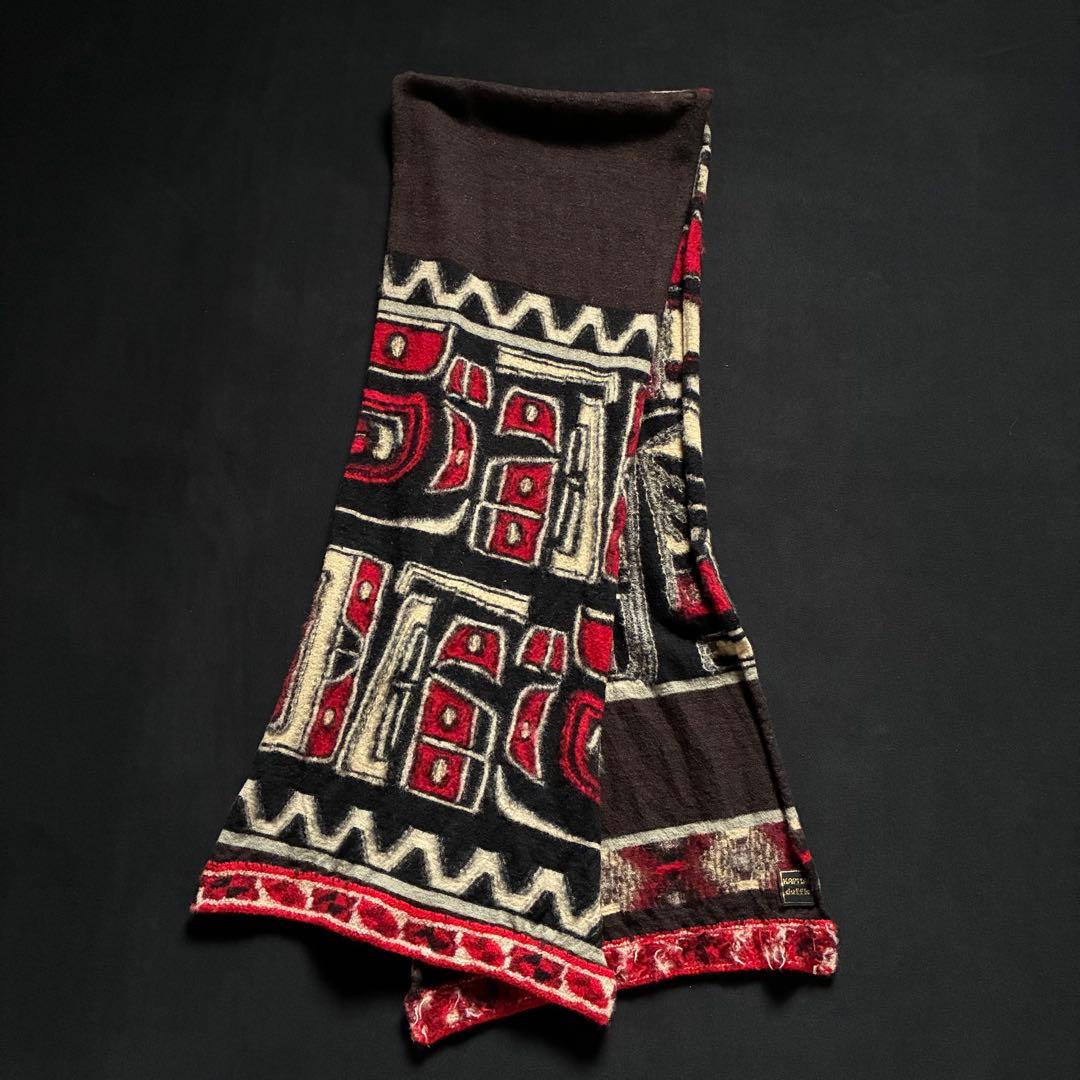 KAPITAL 幾何学模様 Wool Stole 縮絨ウールマフラー アフリカ？