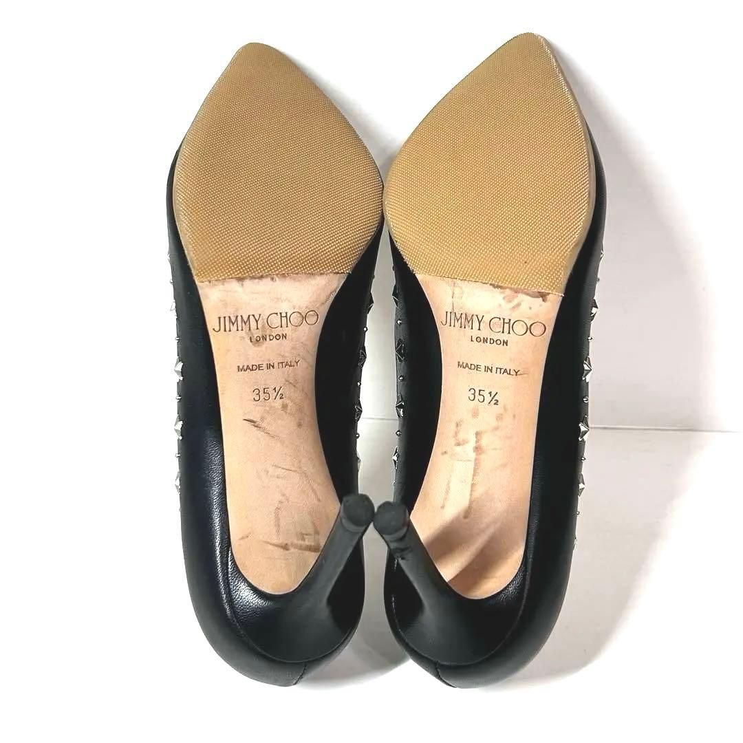 極美品　JIMMY CHOO スタッズ　パンプス ブラック35 1/2