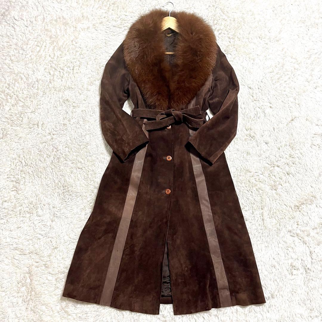 ✨希少✨Ra ロングコート レザーコート ショールカラー ベルト付き 11号 L