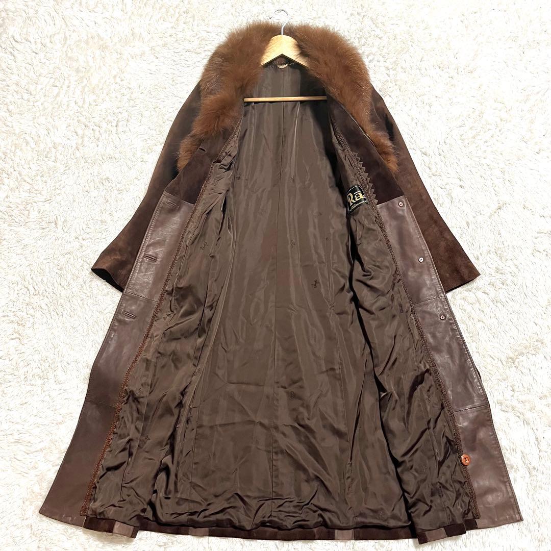 ✨希少✨Ra ロングコート レザーコート ショールカラー ベルト付き 11号 L