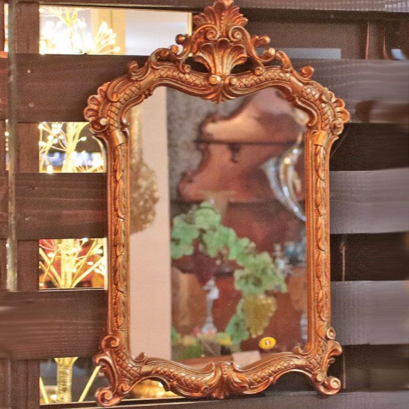 ウォールミラー イタリア製 ゴールド 金 壁掛け 124-676