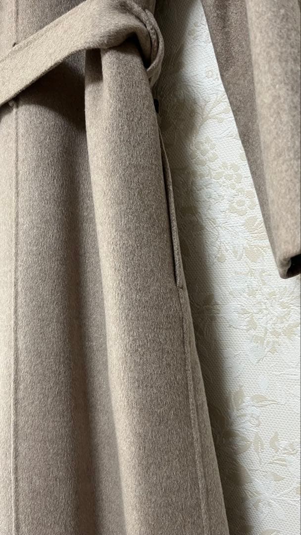 Josephカシミヤウールベージュ ロングコート ベルト付き