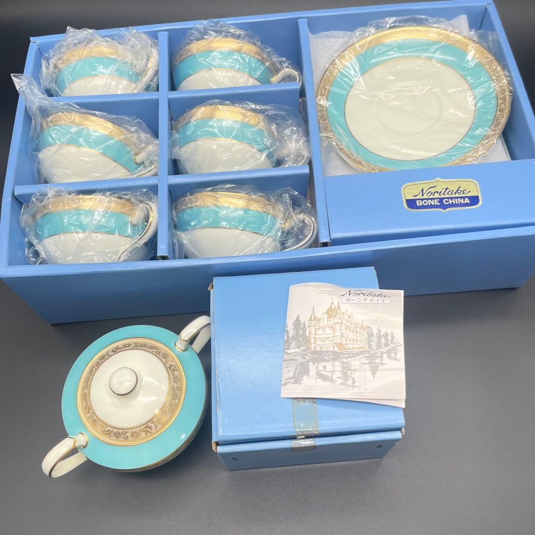 未使用品 ノリタケ SHEFFIELD カップ＆ソーサー 6客 シュガーポット