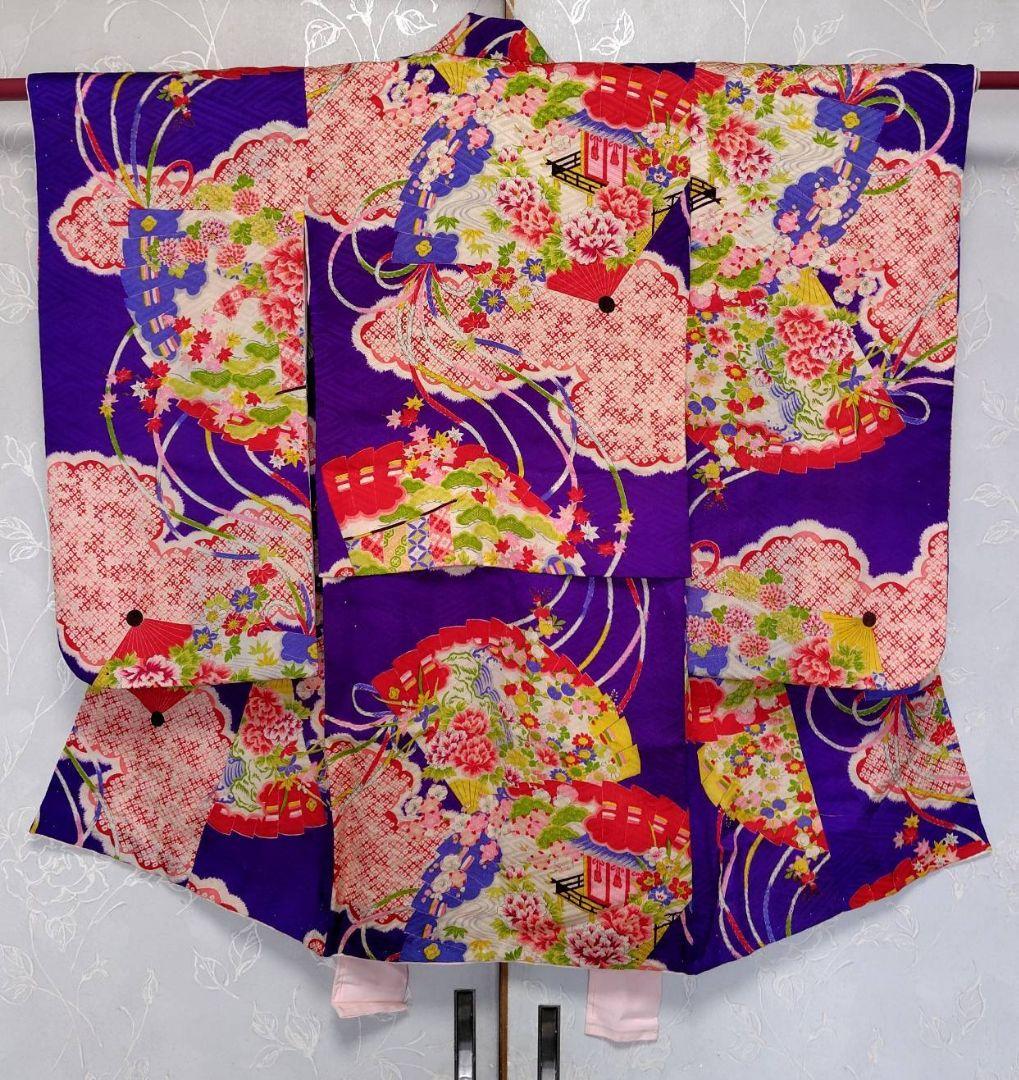 RK402アンティーク子供着物着丈78センチ裄丈40センチめちゃくちゃ綺麗美品