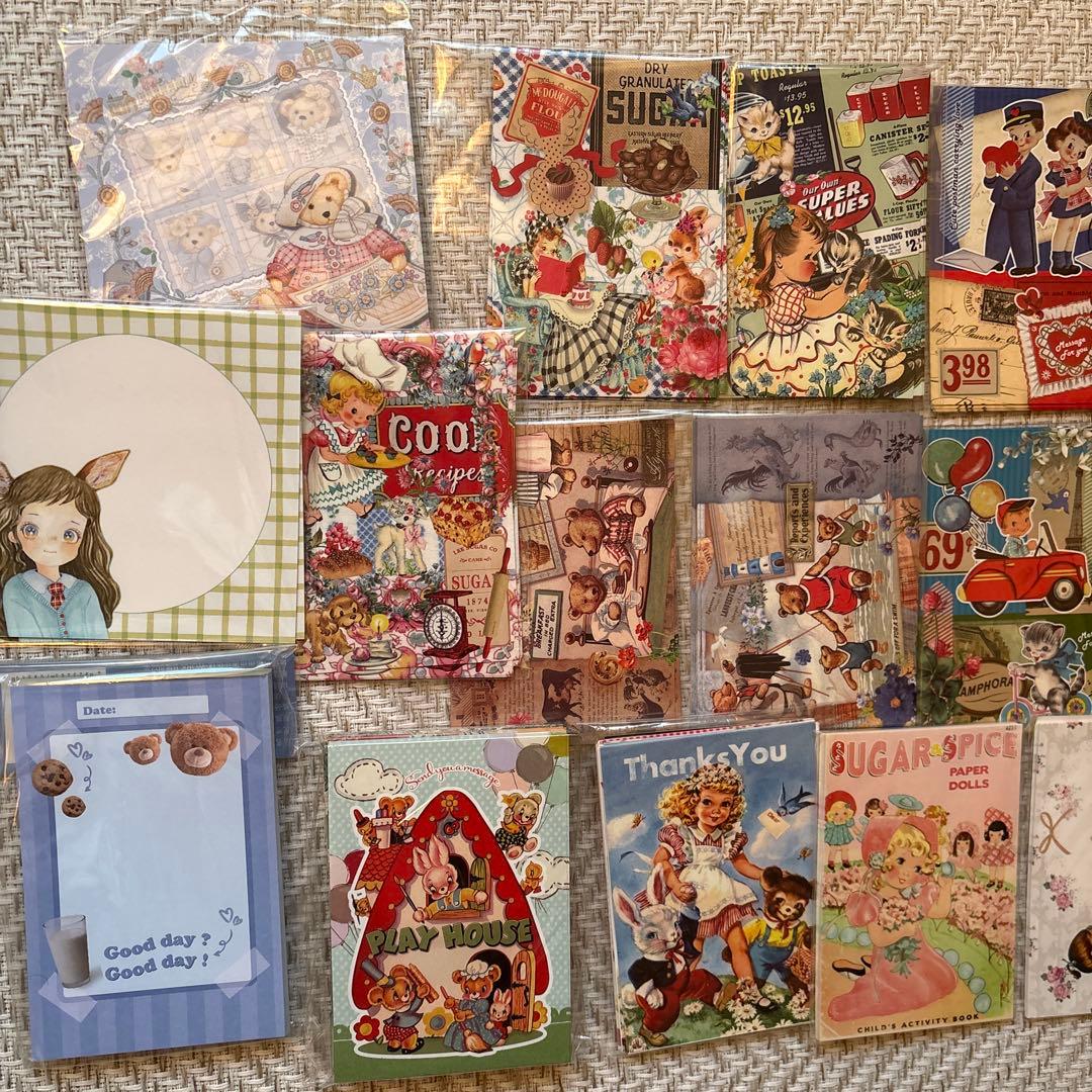 60サイズ コラージュ素材 メモ帳 まとめ売り 紙モノ 大量 おすそ分けファイル