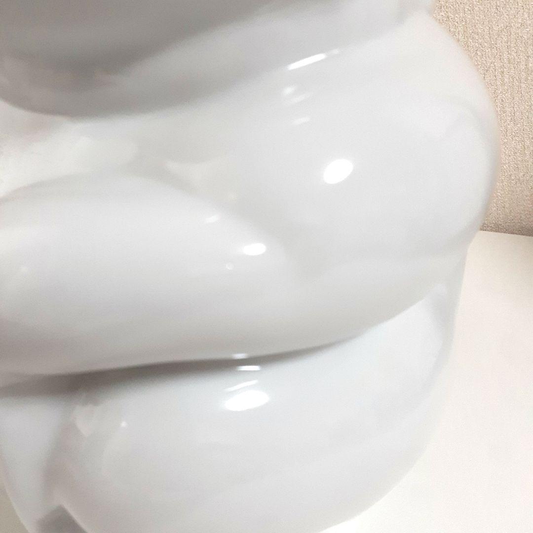 083 希少 瀬戸焼 ホワイト招き猫 高さ29cm 1点もの 陶器製 日本製