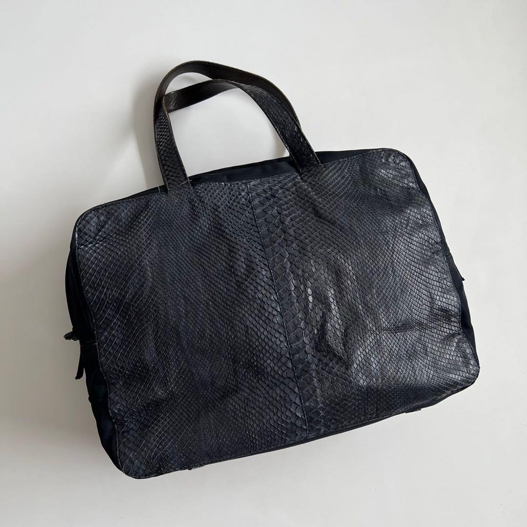 バッグ PRADA PYTHON MINI BOSTON TOTE HAND BAG