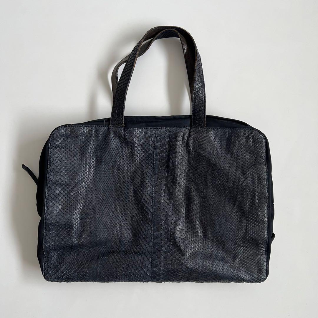 バッグ PRADA PYTHON MINI BOSTON TOTE HAND BAG