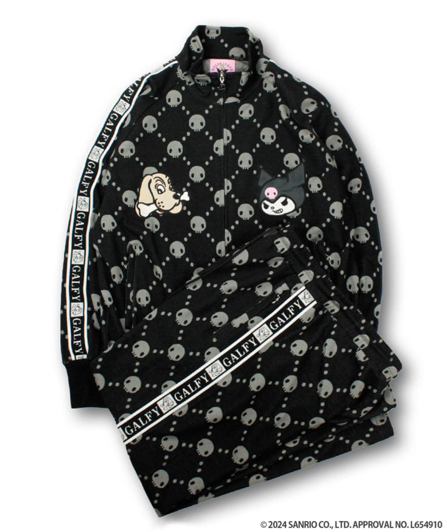 ガルフィー × クロミ ドクロだらけセットアップ ブラック 中型犬(Lサイズ)