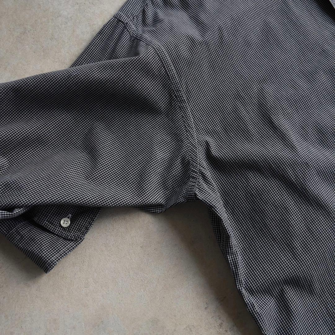 90s バーニーズニューヨーク グラフチェック長袖シャツ XL USA製 黒白