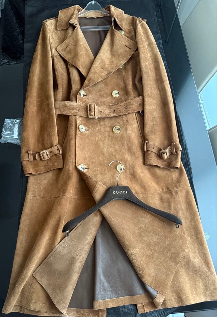 新品同様　Burberry バーバリー　オールレザー　トレンチコート