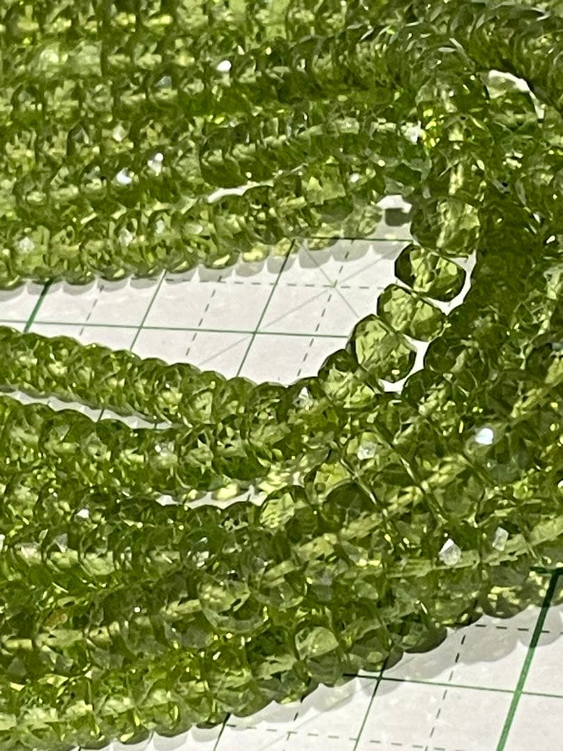 【宝石質AAA】極上ペリドット ランデルカット連材 7連セット