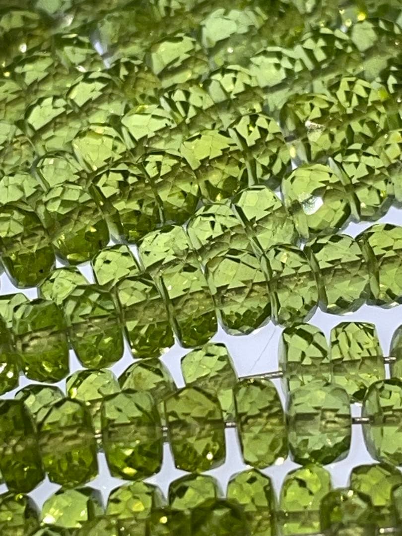 【宝石質AAA】極上ペリドット ランデルカット連材 7連セット