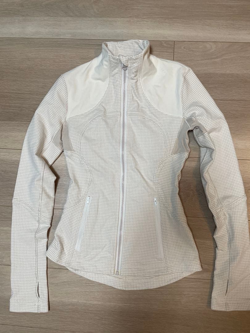 ルルレモン　ディファインジャケット　ホワイト チェック柄 ジャケット　サイズ2